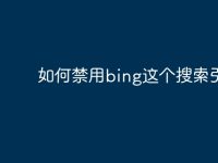 如何禁用bing这个搜索引擎-路由网