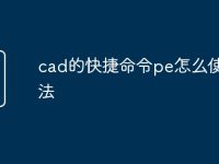 cad的快捷命令pe怎么使用方法-路由网