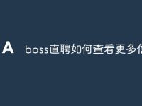 boss直聘如何查看更多信息-路由网