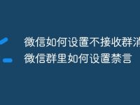 微信如何设置不接收群消息 微信群里如何设置禁言-路由网
