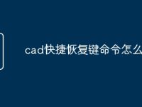 cad快捷恢复键命令怎么用-路由网