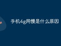 手机4g网慢是什么原因-路由网
