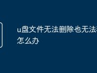 u盘文件无法删除也无法粉碎怎么办-路由网