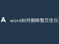 word如何删除整页空白页-路由网