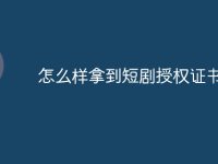 怎么样拿到短剧授权证书-路由网