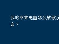 我的苹果电脑怎么放歌没有声音？-路由网