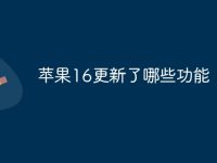 苹果16更新了哪些功能-路由网