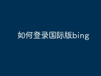 如何登录国际版bing-路由网