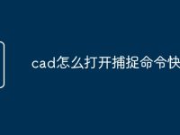 cad怎么打开捕捉命令快捷键-路由网