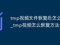 tmp视频文件恢复后怎么打开_tmp视频怎么恢复方法介绍-路由网