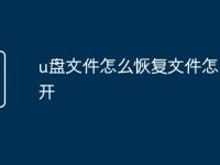 u盘文件怎么恢复文件怎么打开-路由网
