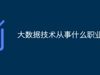 大数据技术从事什么职业-路由网