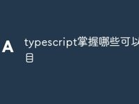 typescript掌握哪些可以做项目-路由网