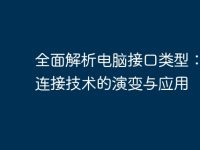 全面解析电脑接口类型：了解连接技术的演变与应用-路由网