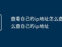 查看自己的ip地址怎么查 怎么查自己的ip地址-路由网