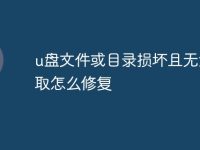 u盘文件或目录损坏且无法读取怎么修复-路由网
