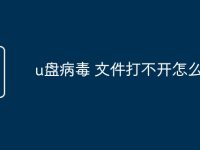 u盘病毒 文件打不开怎么办-路由网