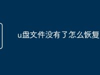 u盘文件没有了怎么恢复-路由网