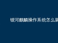 银河麒麟操作系统怎么装字体-路由网