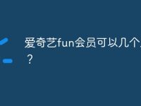 爱奇艺fun会员可以几个人用?-路由网
