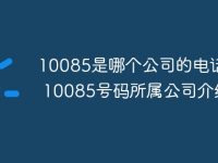 10085是哪个公司的电话号码 10085号码所属公司介绍-路由网
