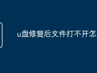u盘修复后文件打不开怎么办-路由网