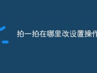 拍一拍在哪里改设置操作方法-路由网