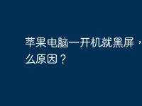 苹果电脑一开机就黑屏，是什么原因？-路由网