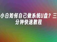小白如何自己做系统U盘?三分钟快速教程-路由网