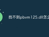 找不到pbvm125.dll怎么办-路由网