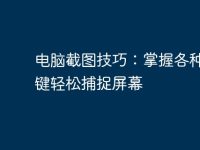电脑截图技巧：掌握各种快捷键轻松捕捉屏幕-路由网