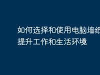 如何选择和使用电脑墙纸图片提升工作和生活环境-路由网