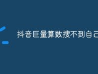抖音巨量算数搜不到自己账号-路由网