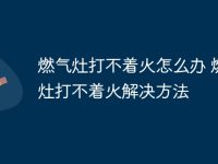 燃气灶打不着火怎么办 燃气灶打不着火解决方法-路由网