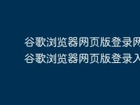 谷歌浏览器网页版登录网址 谷歌浏览器网页版登录入口-路由网