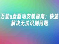 万能u盘驱动安装指南:快速解决无法识别问题-路由网