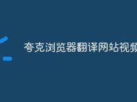 夸克浏览器翻译网站视频-路由网