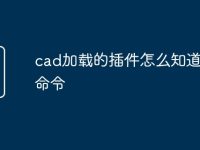 cad加载的插件怎么知道快捷命令-路由网