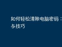 如何轻松清除电脑密码:步骤与技巧-路由网