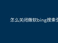 怎么关闭微软bing搜索引擎-路由网
