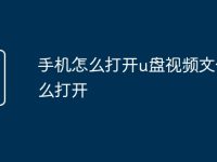 手机怎么打开u盘视频文件怎么打开-路由网