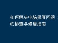 如何解决电脑黑屏问题:全面的排查与修复指南-路由网