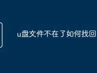 u盘文件不在了如何找回-路由网