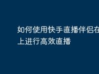 如何使用快手直播伴侣在电脑上进行高效直播-路由网