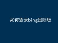 如何登录bing国际版-路由网