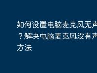 如何设置电脑麦克风无声问题？解决电脑麦克风没有声音的方法-路由网