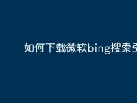 如何下载微软bing搜索引擎-路由网