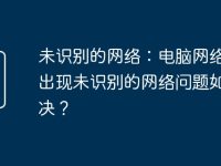 未识别的网络：电脑网络连接出现未识别的网络问题如何解决？-路由网