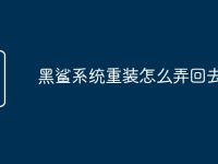 黑鲨系统重装怎么弄回去-路由网