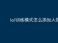 lol训练模式怎么添加人偶?-路由网